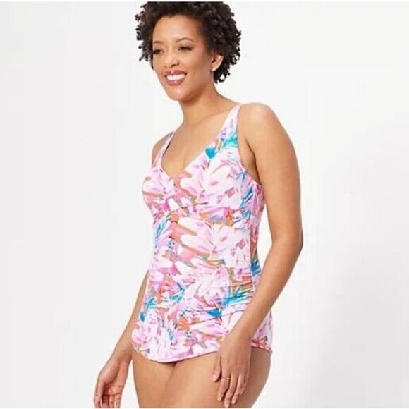 Kim Gravel x Swimsuits For All Sarong One-Piece Maui Sherbet.Reg 8 - Picture 1 of 2